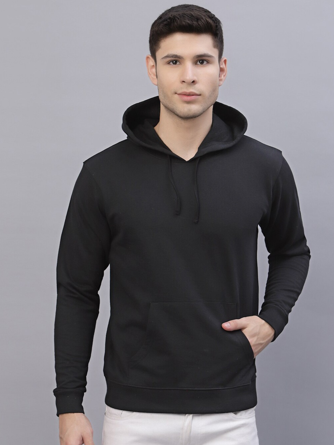 

Style Quotient Men Black Hooded Sweatshirt
