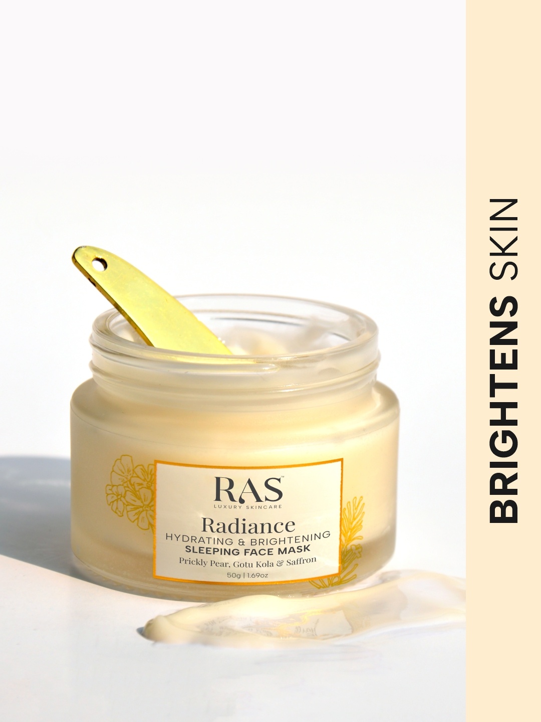 

RAS LUXURY OILS Radiance Hydrating & Brightening Sleeping Gel Face Mask, Yellow