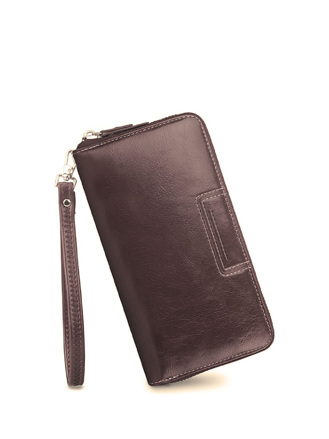 

CONTACTS Women Brown Leather Zip Around Wallet