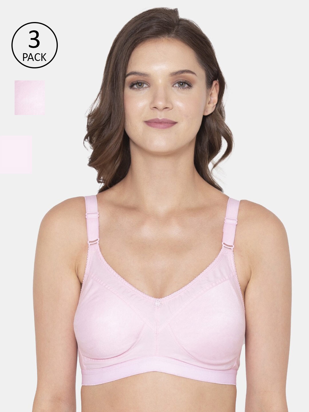

Souminie Pack Of 3 Pink Solid Minimizer Bra