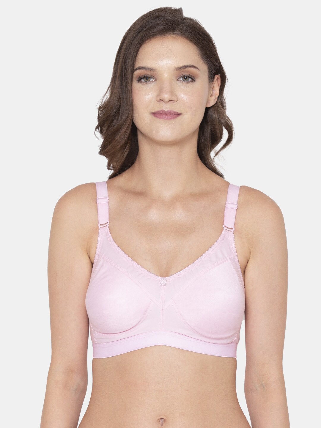

Souminie Pink Solid Non Padded Cotton Minimizer Bra