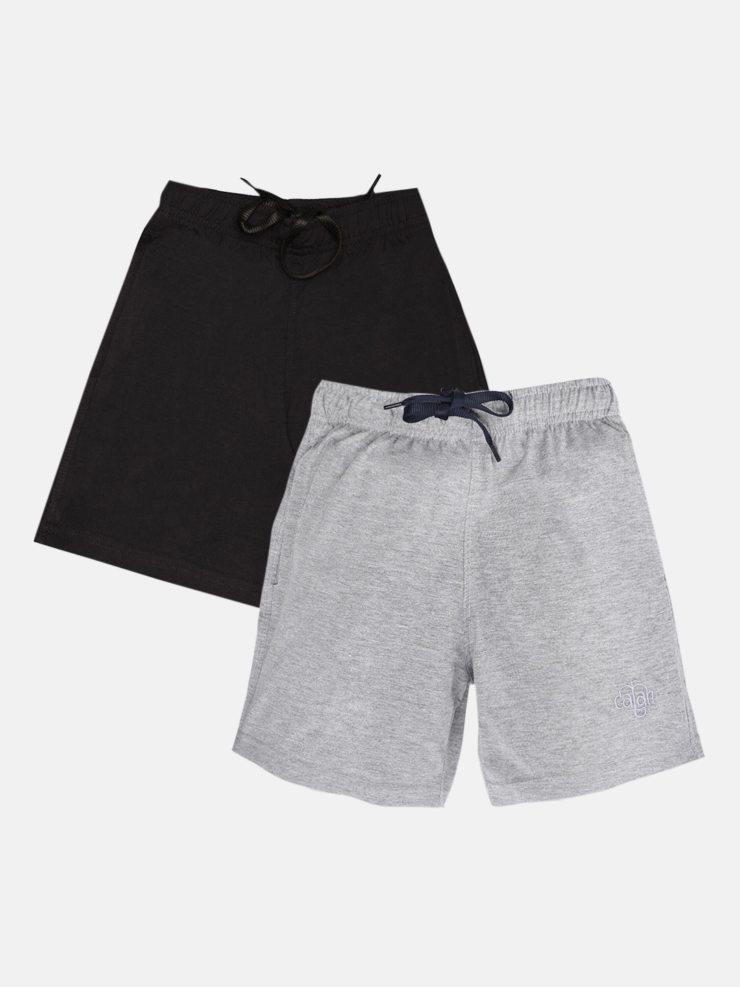 

CHIMPRALA Boys Pack Of 2 Black & Grey Cotton Outdoor Shorts