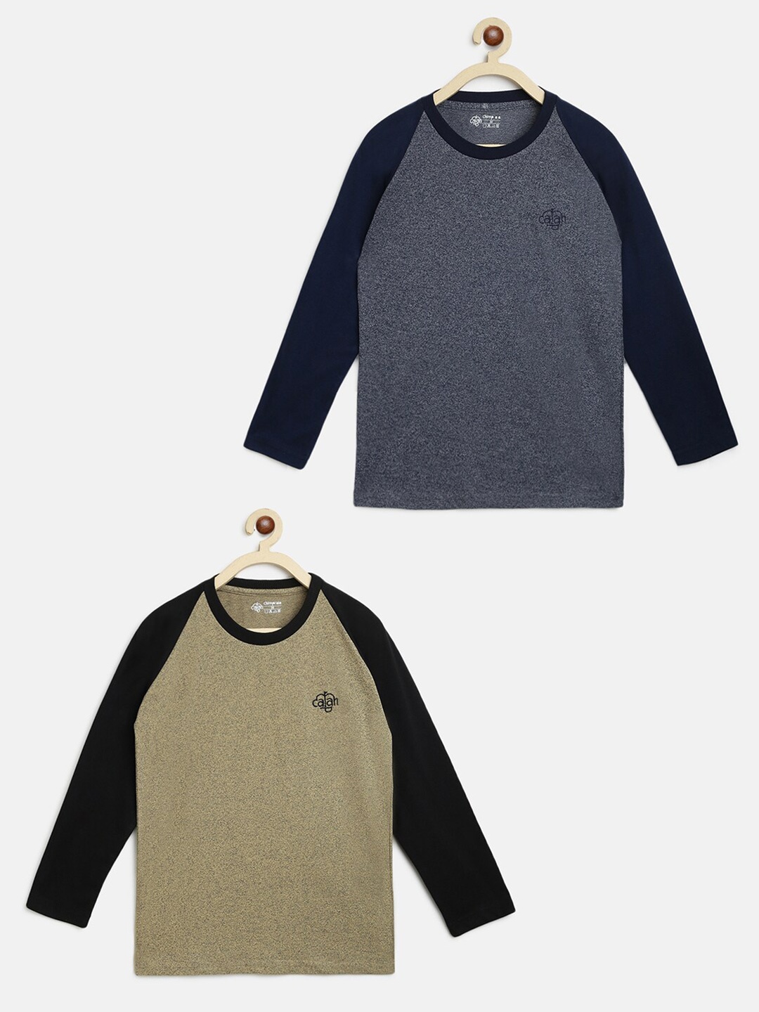 

CHIMPRALA Boys Set Of 2 Blue & Beige Moving Air T-shirt