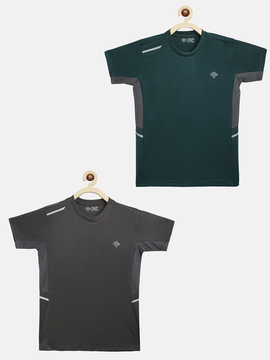 

CHIMPRALA Boys Green (Pack of 2)Moisture Wicking Outdoor T-shirt