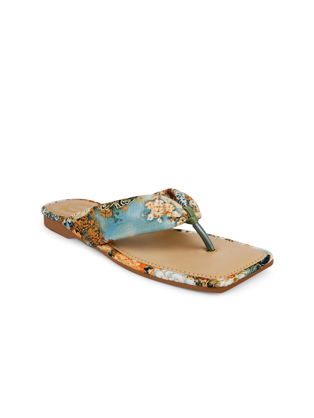 

Stelatoes Women Green Printed T-Strap Flats