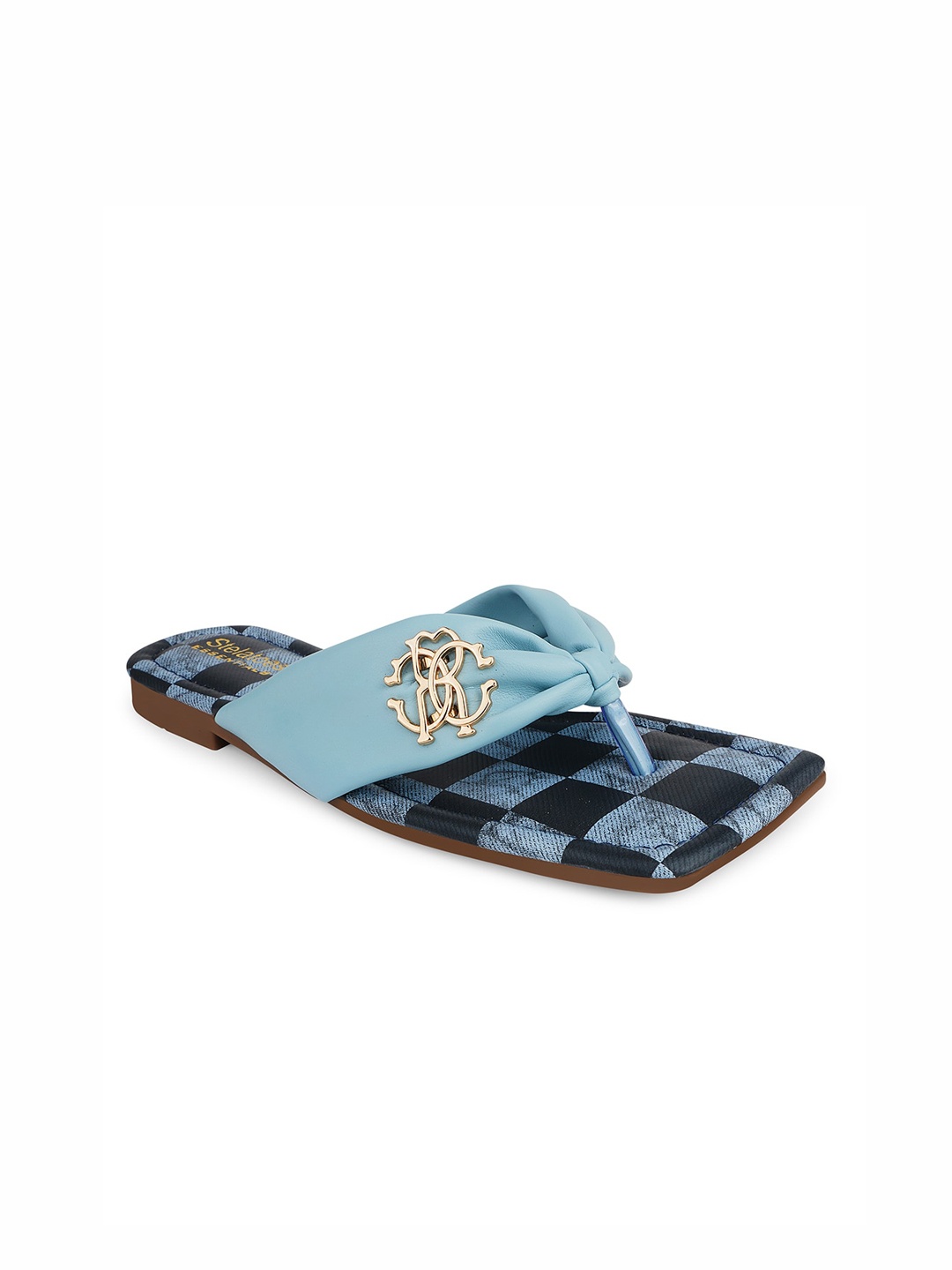 

Stelatoes Women Blue Printed T-Strap Flats