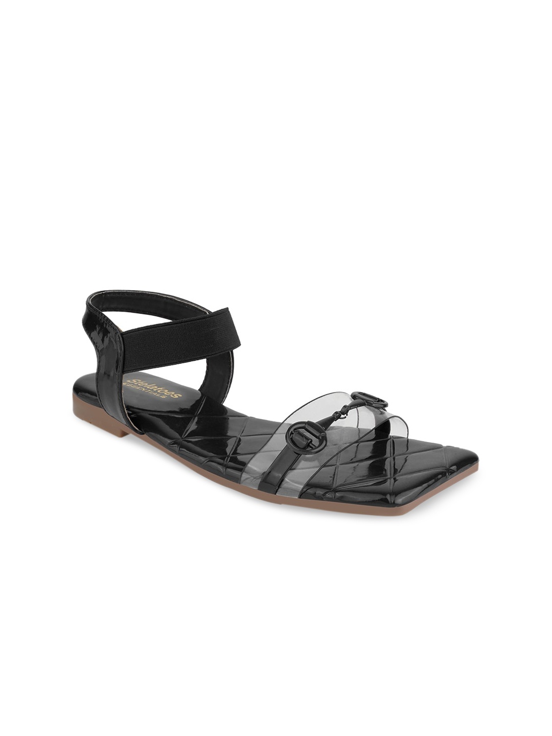 

Stelatoes Women Black Open Toe Flats