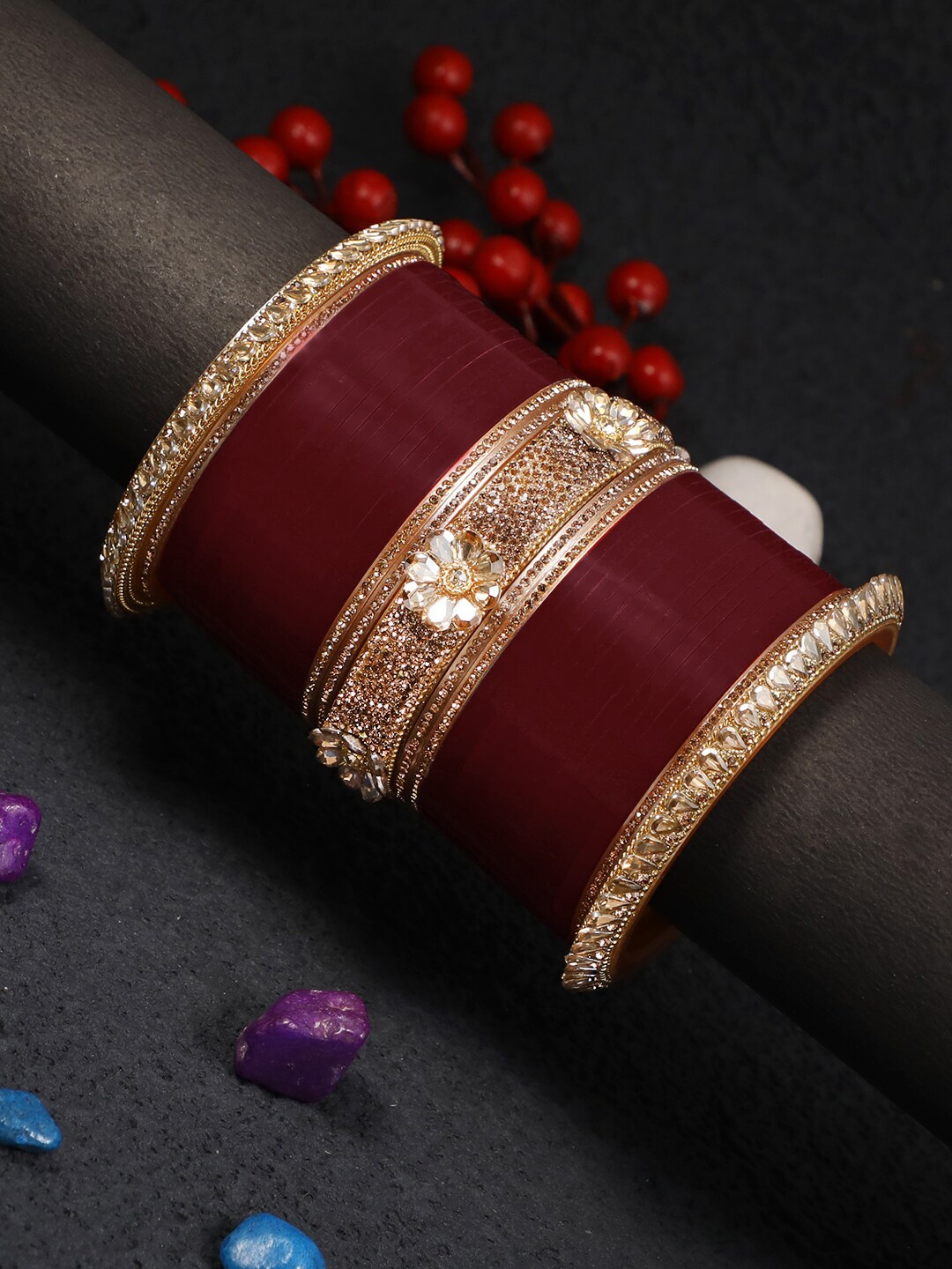 Adwitiya Collection Women Set of 2 Women Red Bridal Chuda Bangle