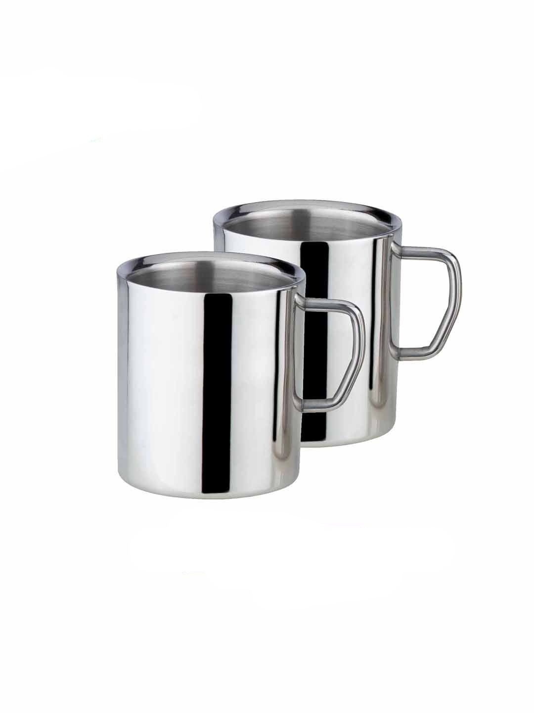 

PDDFALCON Silver-Toned Printed Stainless Steel Matte Cups Set of Cups and Mugs