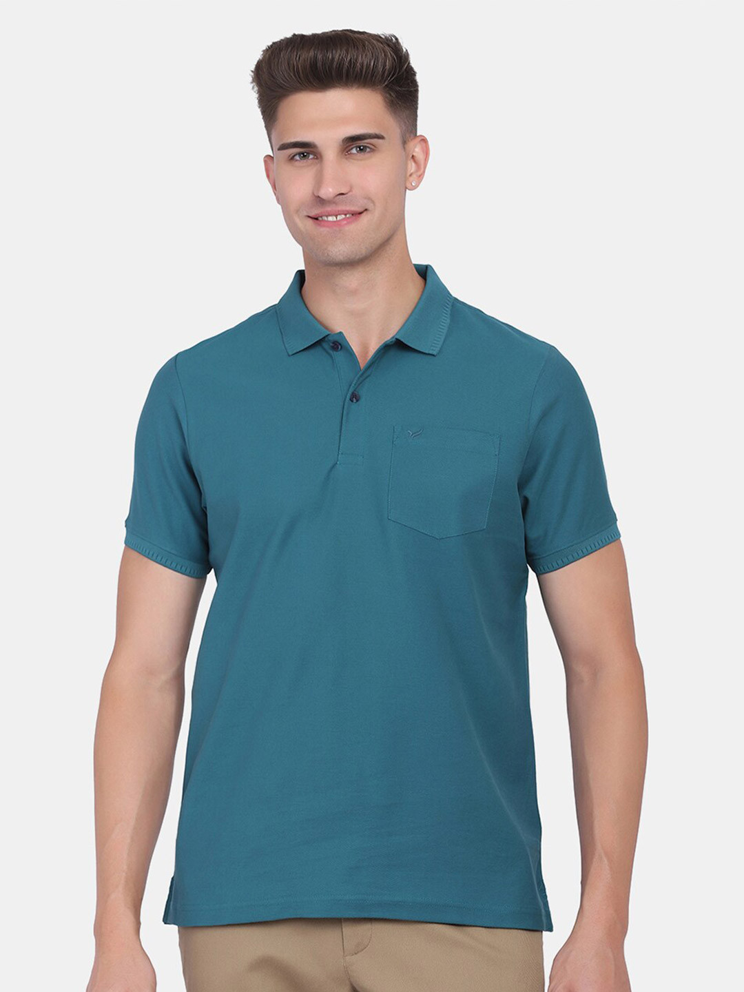 

Blackberrys Men Blue Polo Collar Slim Fit Cotton T-shirt
