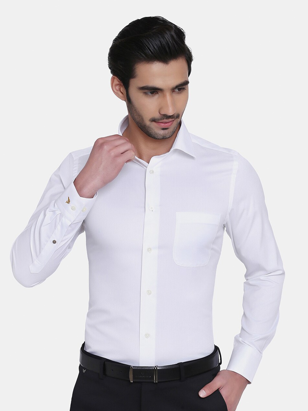

Blackberrys Men White India Slim Fit Formal Shirt