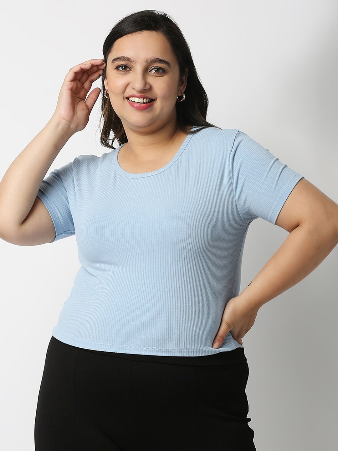 

20Dresses Plus Size Blue Slim Fit T-shirt