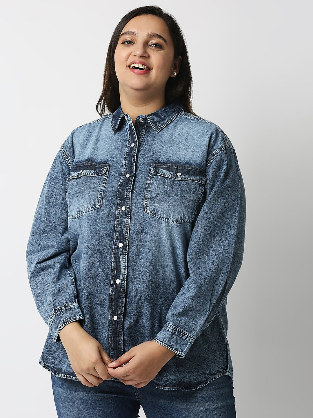 

20Dresses Blue Faded Casual Shirt