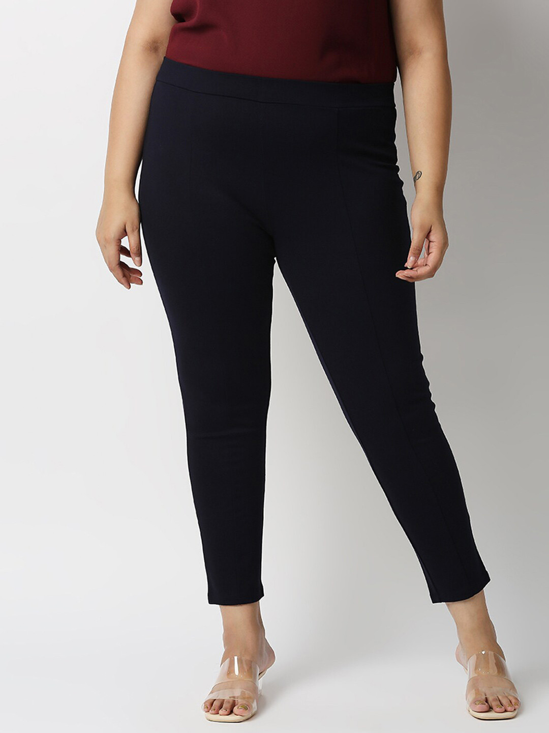 

20Dresses Women Plus Size Navy Blue Solid Skinny-Fit Jeggings