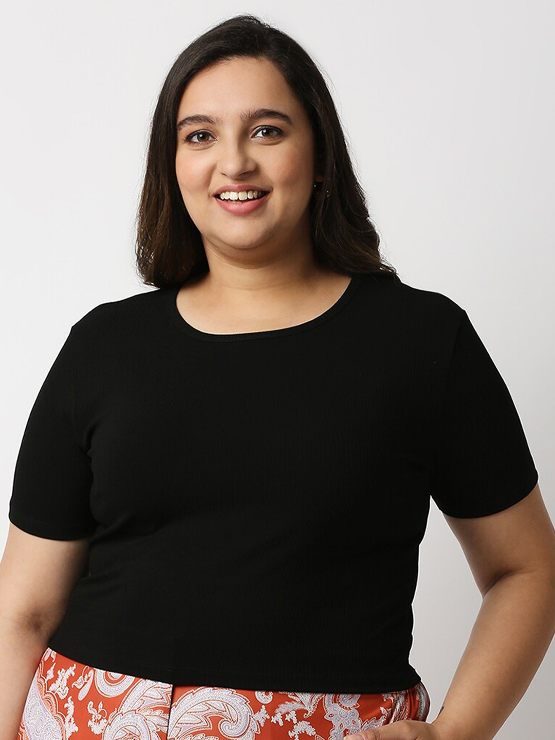 

20Dresses Plus Size Black Crop Top