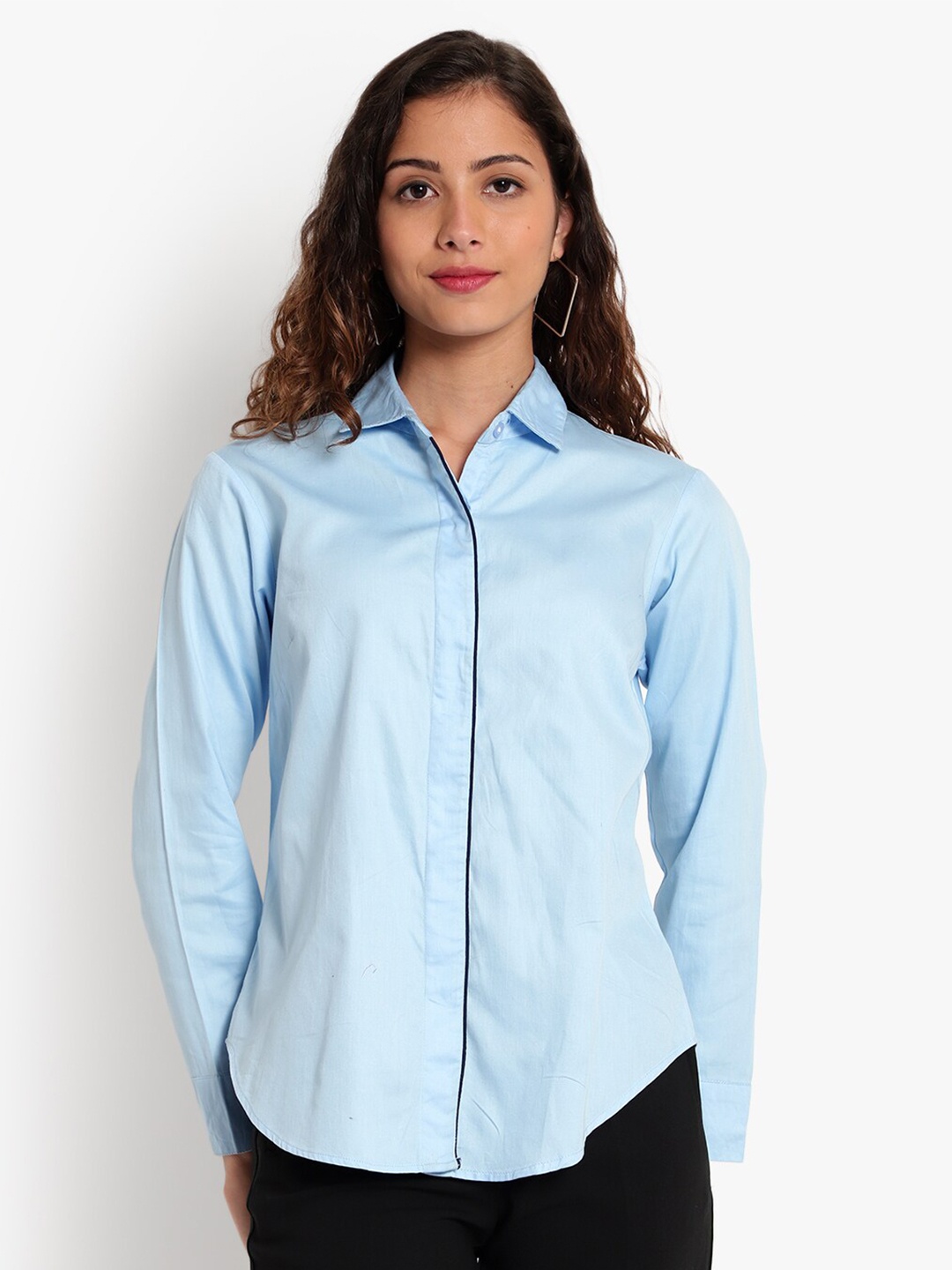 

Indietoga Blue Classic Slim Fit Formal Shirt