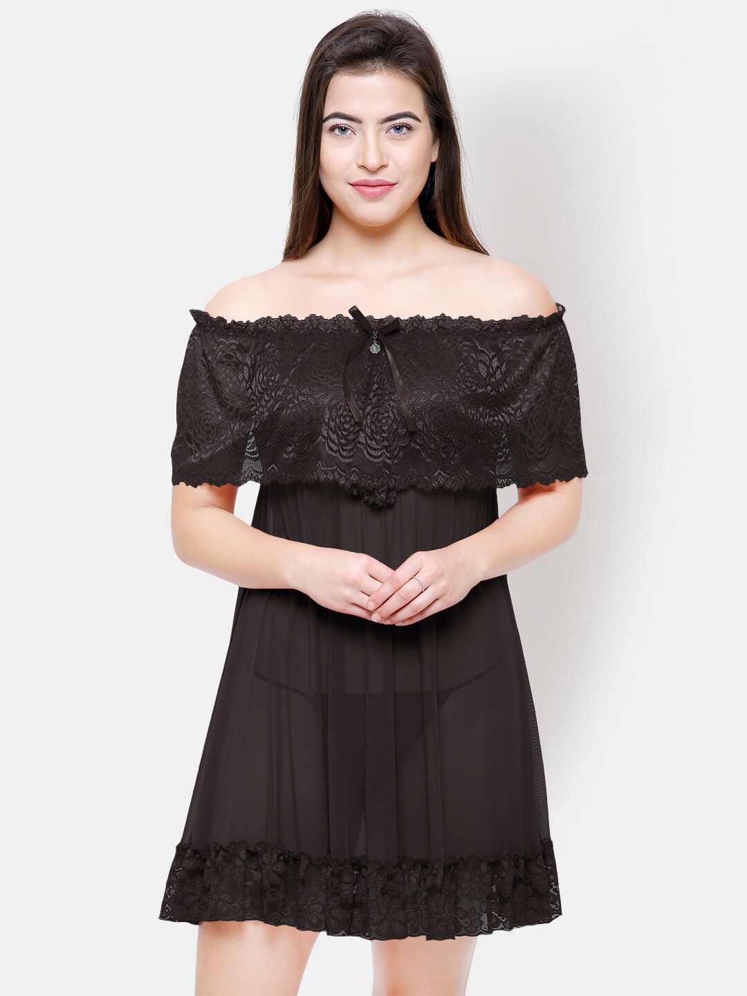 

FashionRack Black Strapless Baby Doll