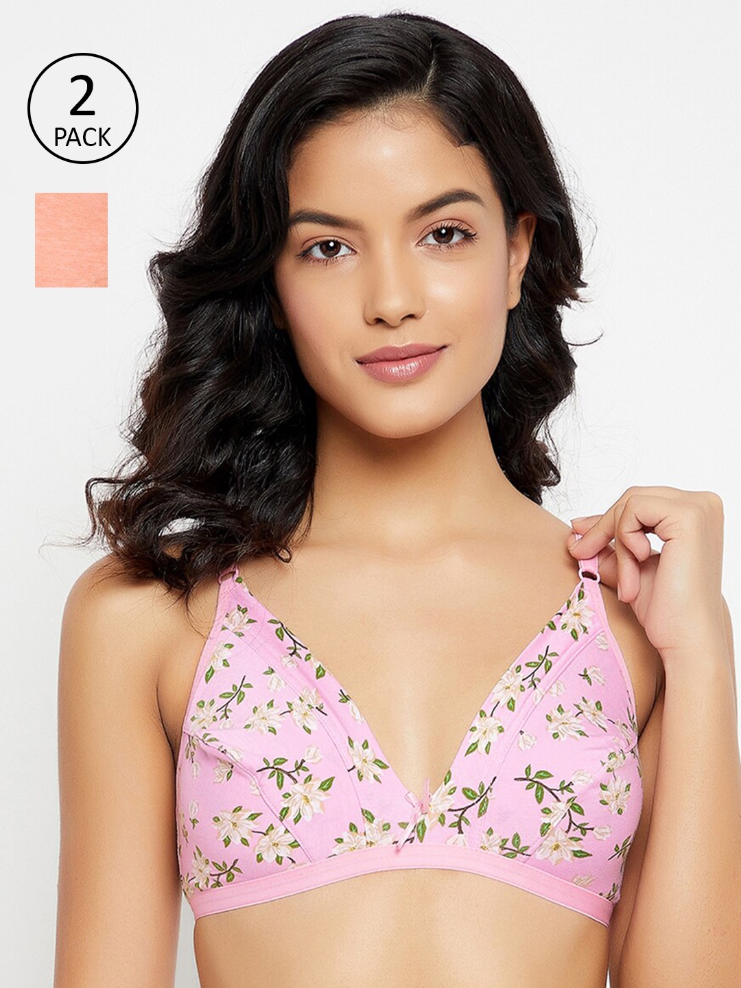 Clovia Pink & Peach-Coloured Bra