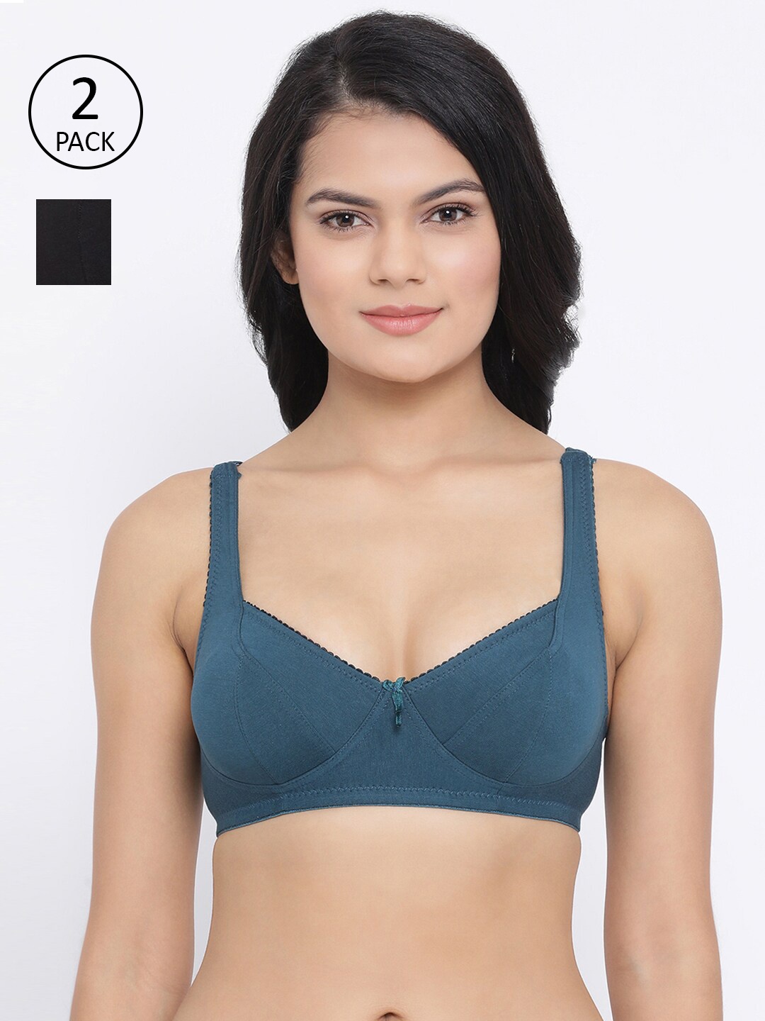 Clovia Blue & Black Bra