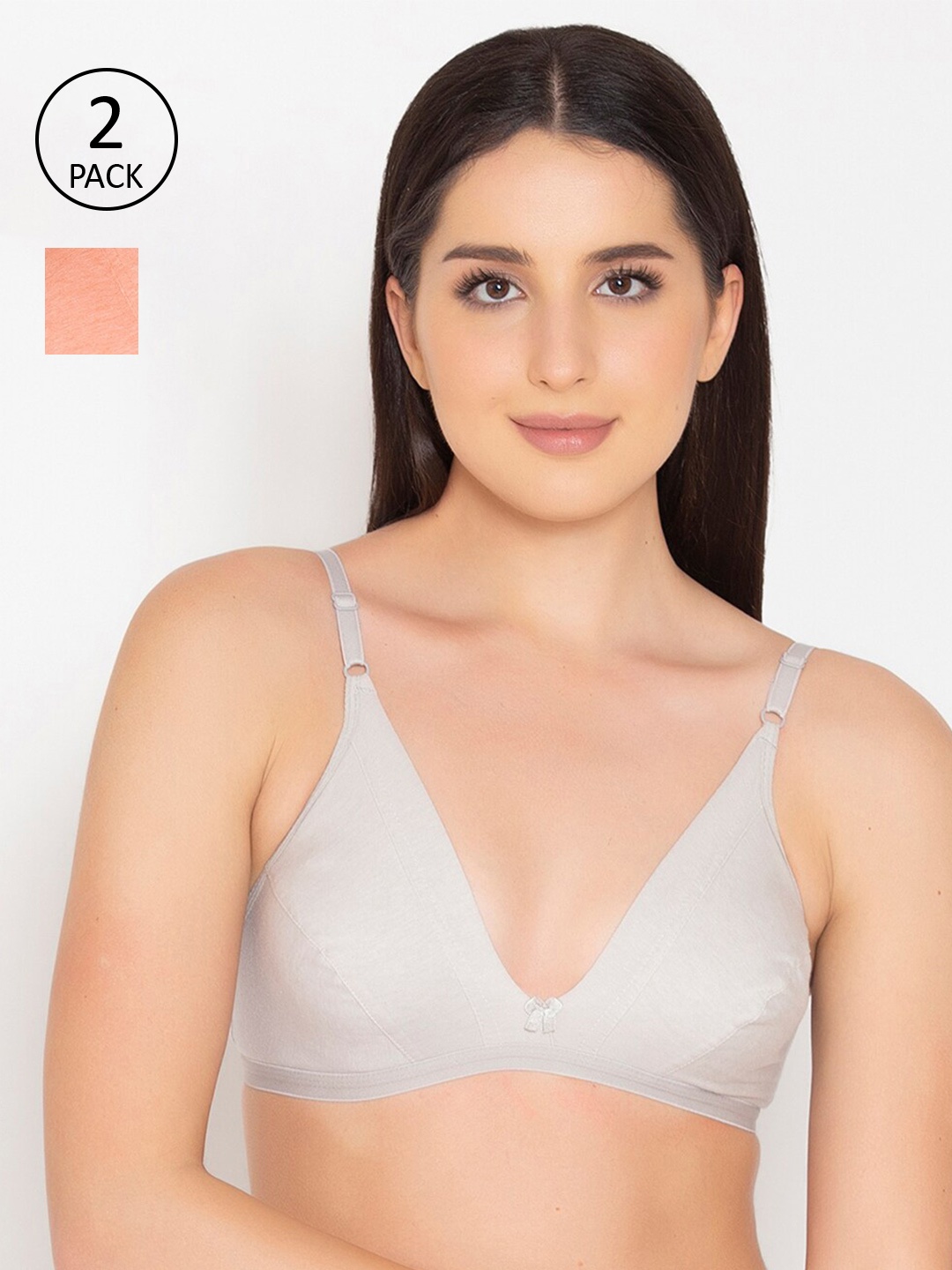 

Clovia Off White & Peach-Coloured Bra