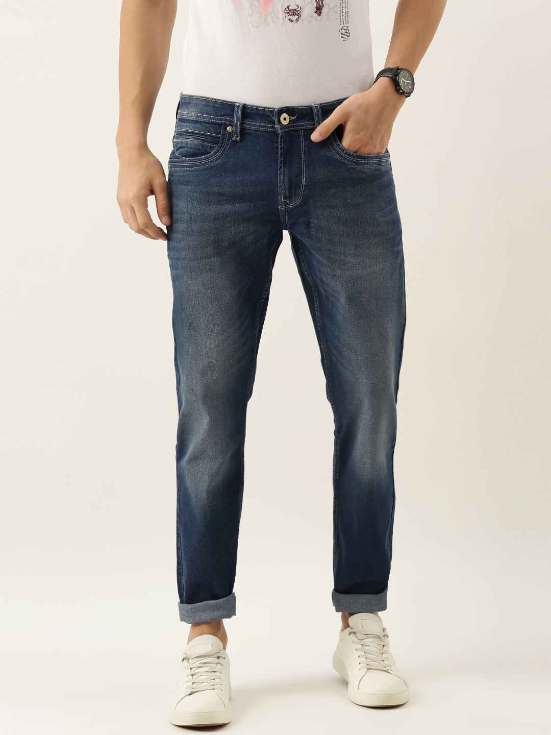 

Peter England Casuals Men Blue Skinny Fit Light Fade Stretchable Jeans