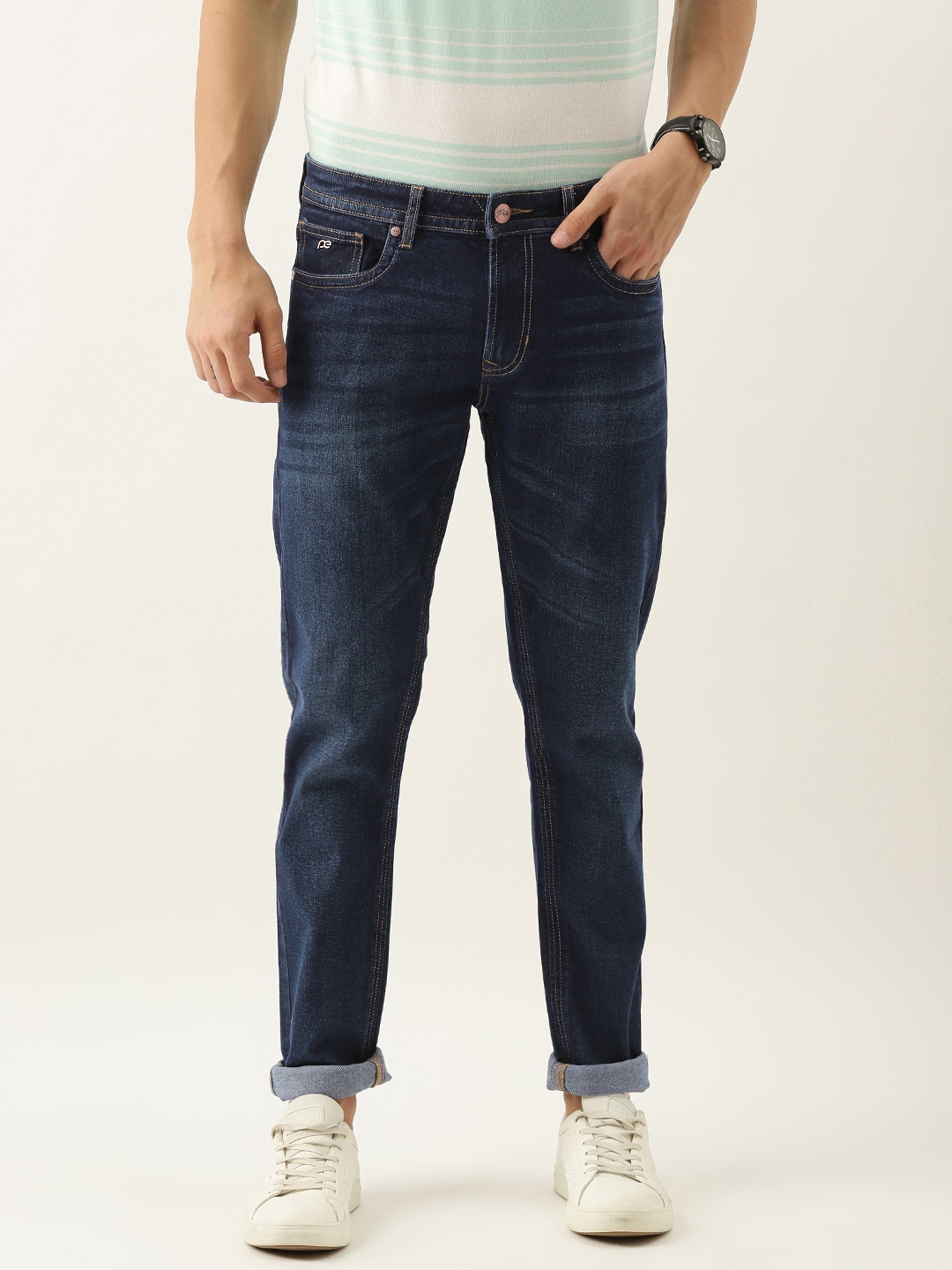 

Peter England Casuals Men Blue Skinny Fit Mid-Rise Light Fade Jeans