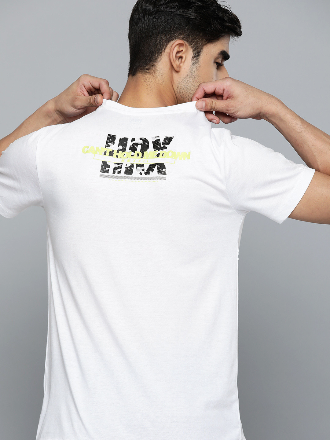 

HRX By Hrithik Roshan Lifestyle Men Optic White Bio-Wash Brand carrier Tshirts