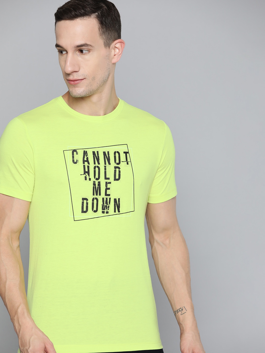 

HRX By Hrithik Roshan Lifestyle Men Sulphur Spring Bio-Wash Tshirts, Lime green