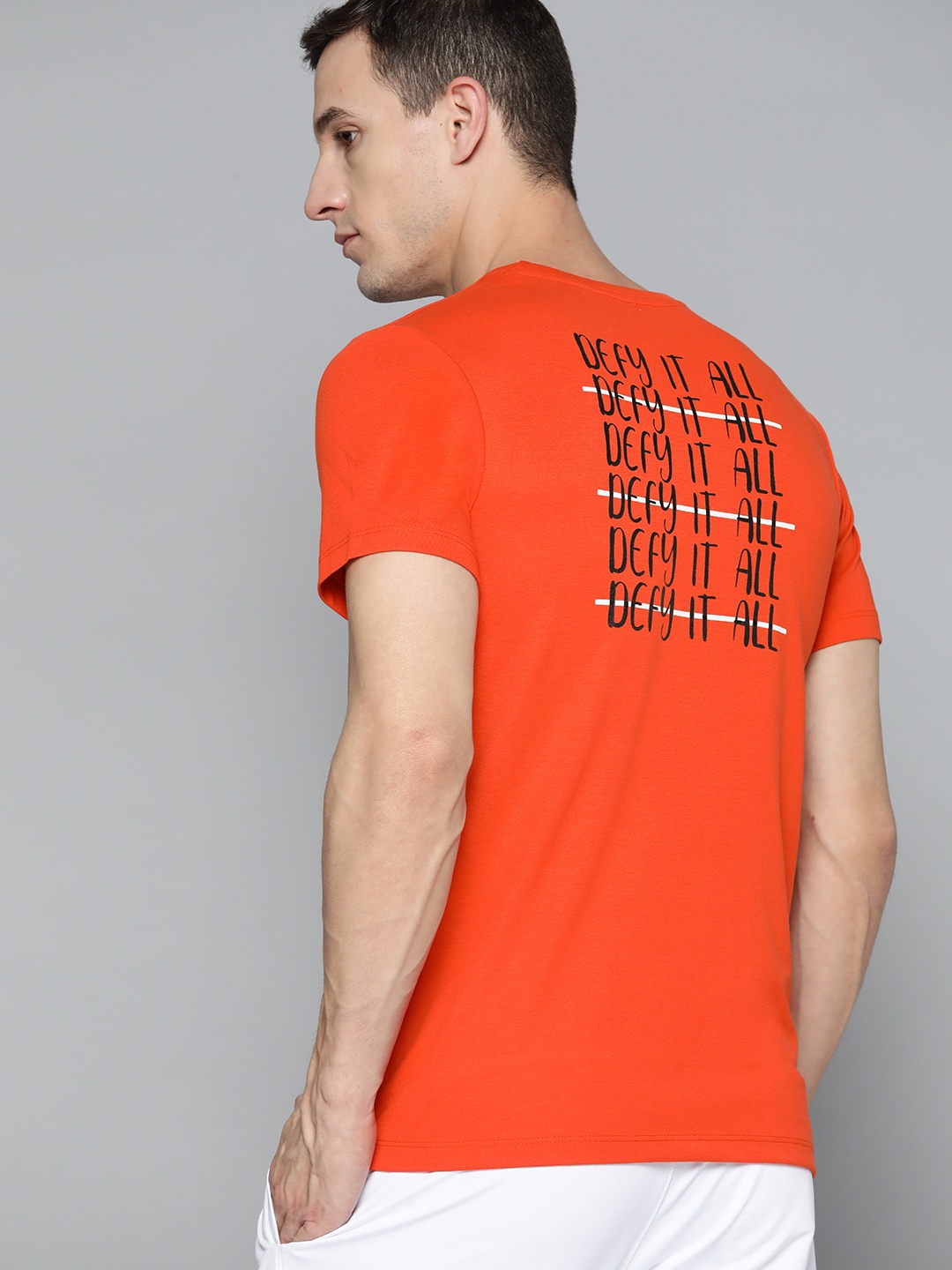 

HRX By Hrithik Roshan Lifestyle Men Oxy Fire Bio-Wash Brand carrier Tshirts, Orange
