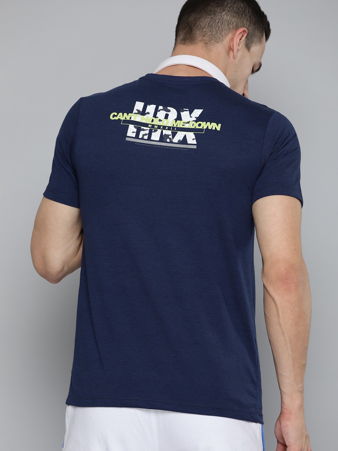 

HRX By Hrithik Roshan Lifestyle Men Medieval Blue Bio-Wash Brand carrier Tshirts, Navy blue