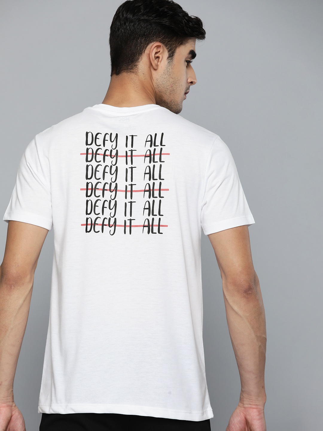 

HRX by Hrithik Roshan Men White Typography Printed T-shirt