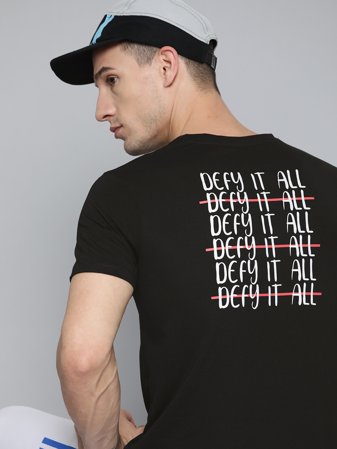 

HRX By Hrithik Roshan Lifestyle Men Jet Black Bio-Wash Tshirts