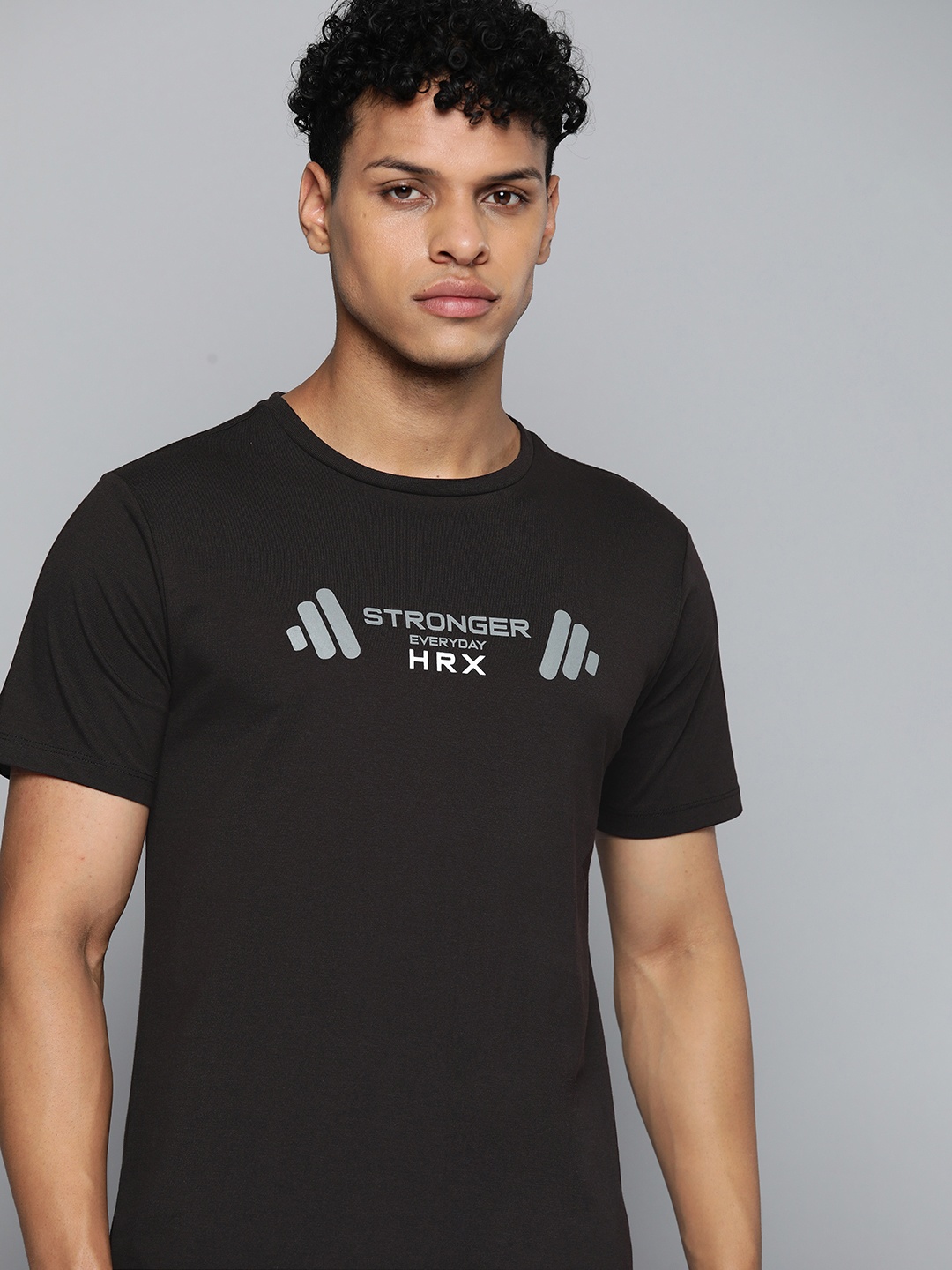 

HRX By Hrithik Roshan Antimicrobial Brand carrier Training T-shirts, Black