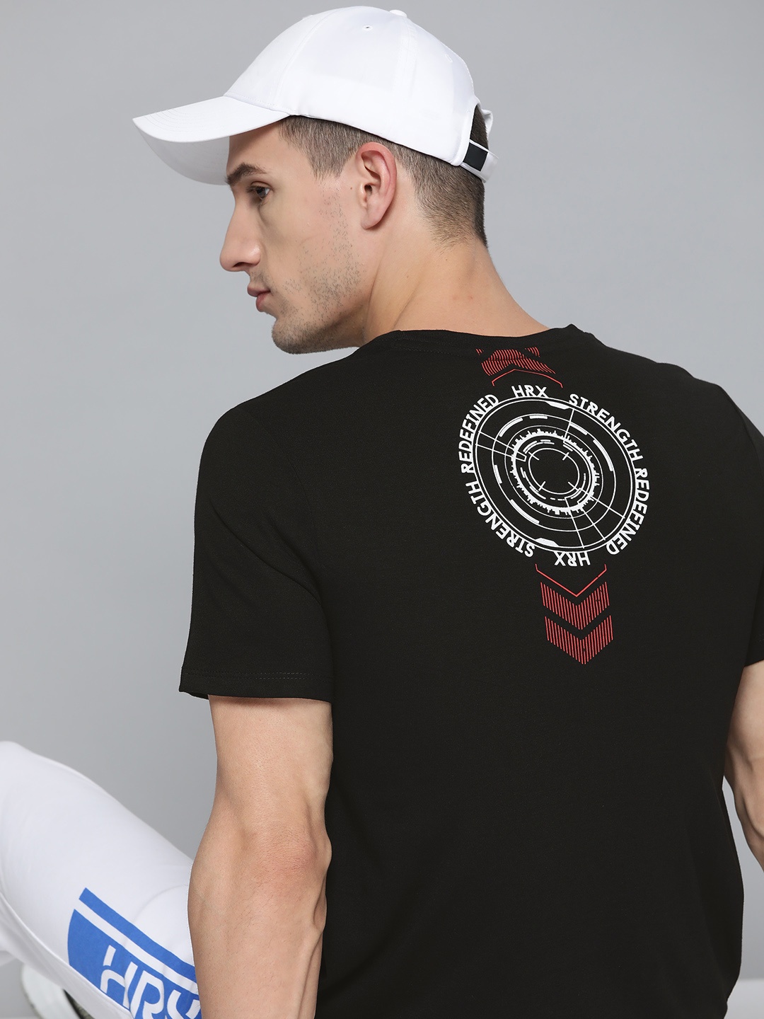 

HRX By Hrithik Roshan Lifestyle Men Jet Black Bio-Wash Brand carrier Tshirts