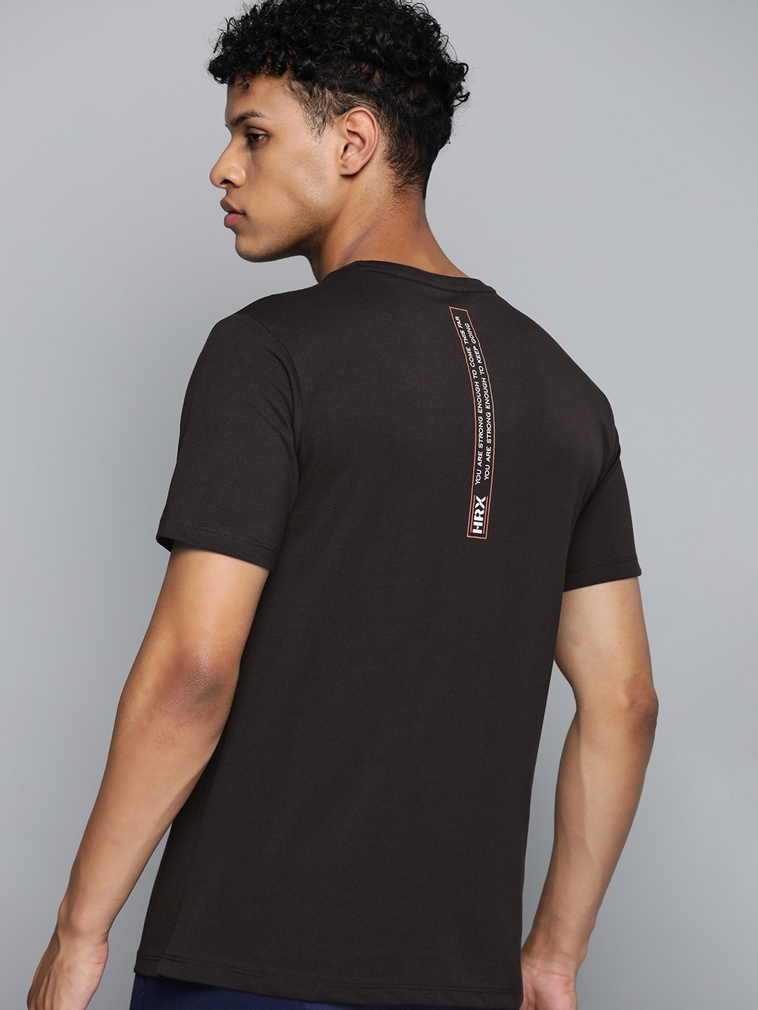 

HRX By Hrithik Roshan Antimicrobial Brand carrier Training T-shirts, Black