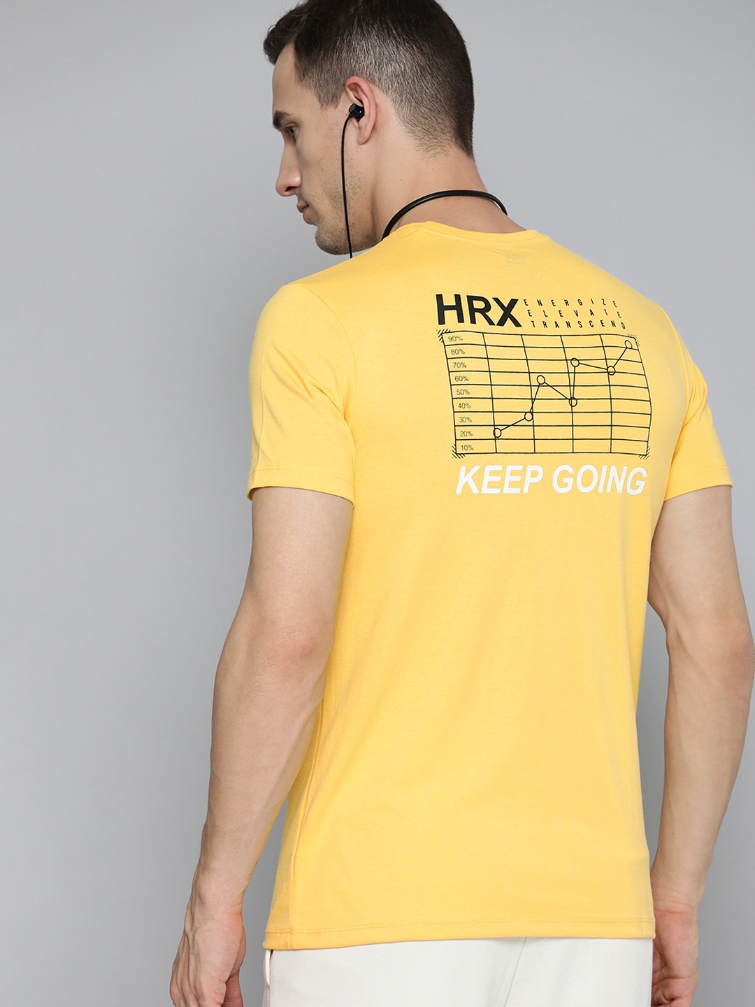 

HRX By Hrithik Roshan Lifestyle Men Sulphur Spring Bio-Wash Brand carrier T-shirt, Mustard