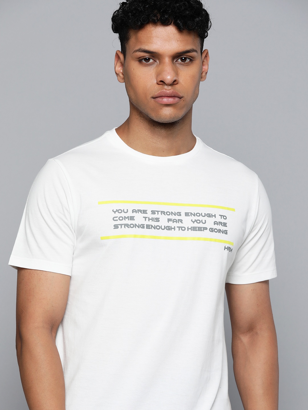 

HRX by Hrithik Roshan Typography Printed Rapid-Dry Training T-shirt, White