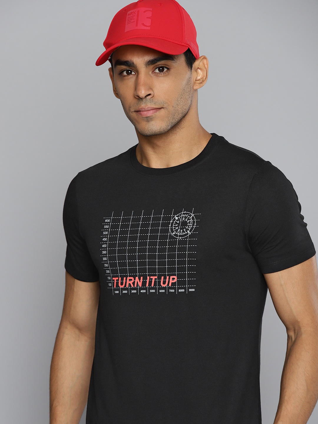 

HRX By Hrithik Roshan Lifestyle Men Jet Black Bio-Wash Brand carrier Tshirt