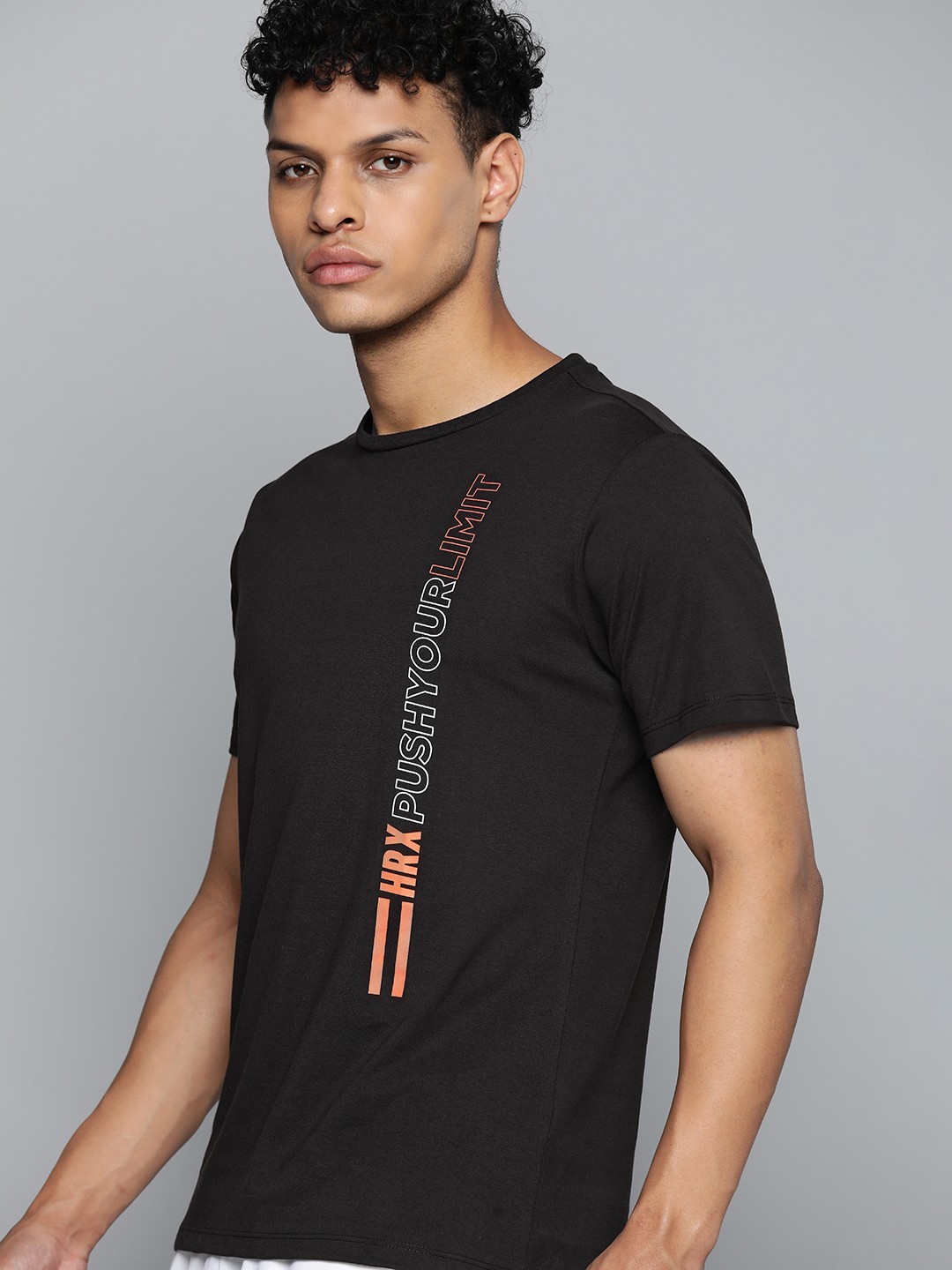 

HRX By Hrithik Roshan Antimicrobial Brand carrier Training T-shirts, Black