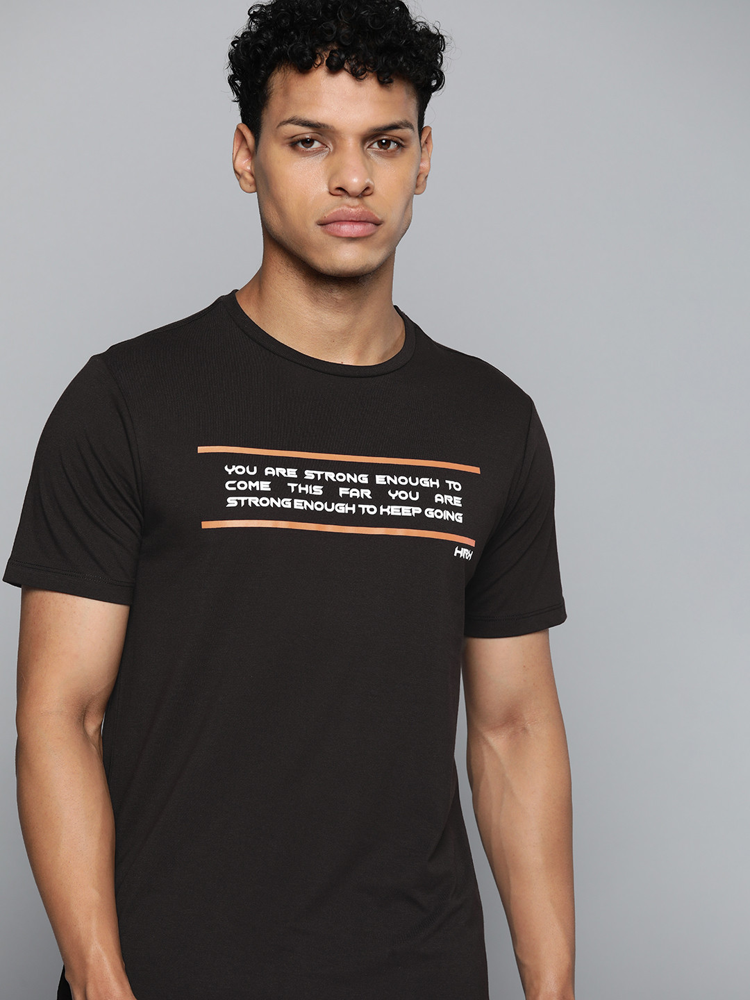 

HRX By Hrithik Roshan Antimicrobial Brand carrier Training T-shirts, Black