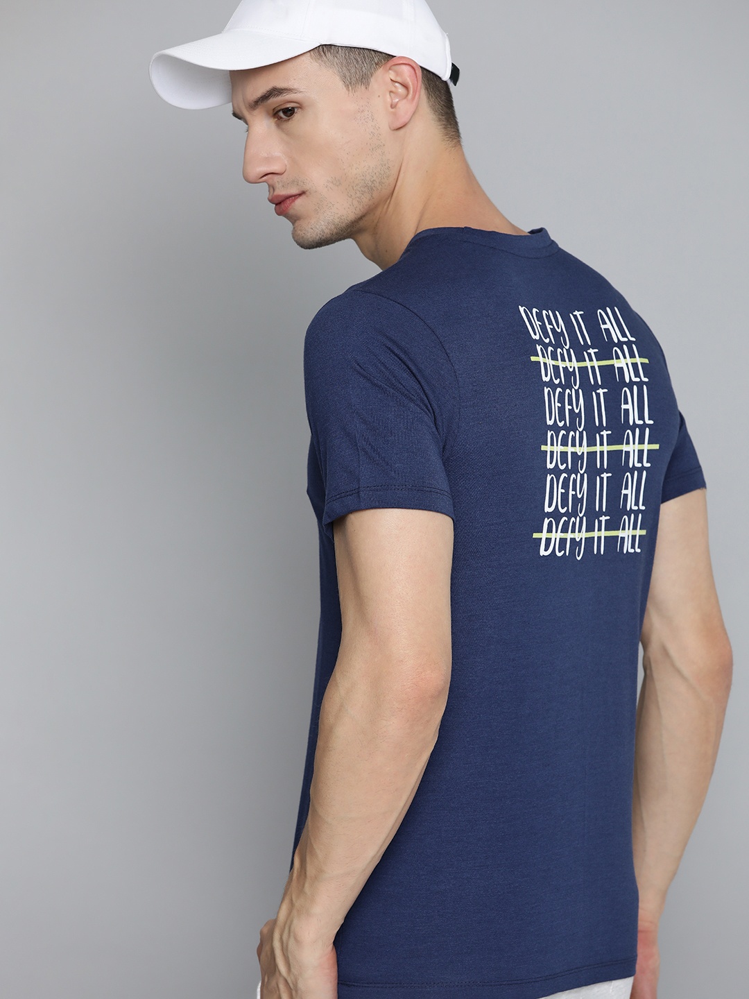 

HRX By Hrithik Roshan Lifestyle Men Medieval Blue Bio-Wash Tshirts, Navy blue