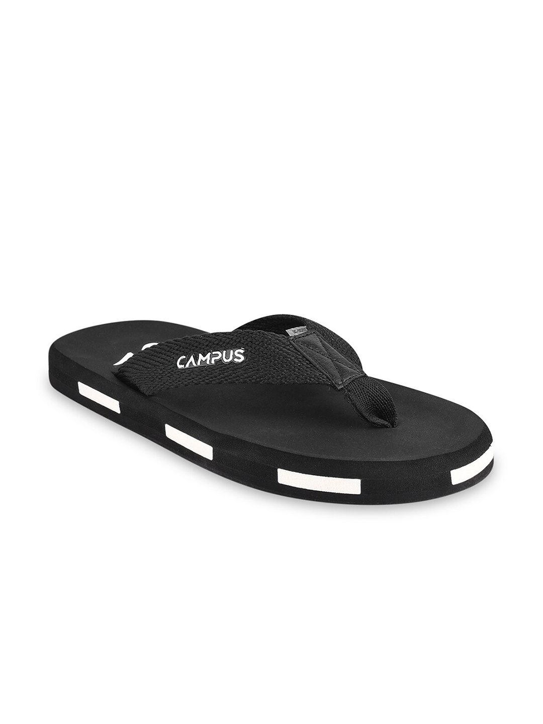 

Campus Men Black & White Thong Flip-Flops