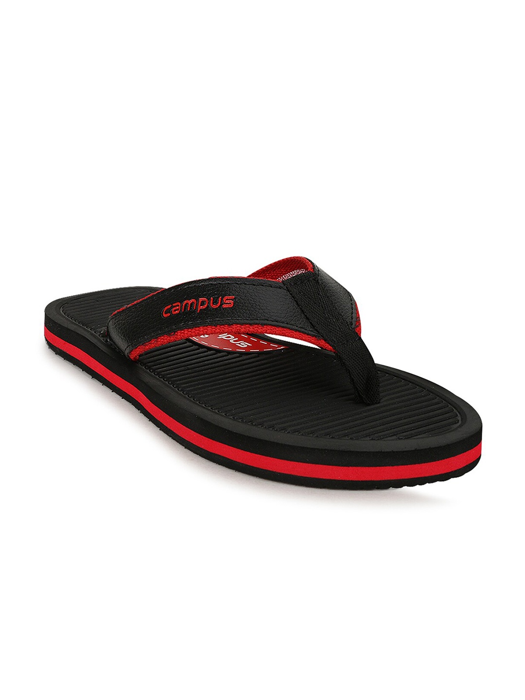 

Campus Men Black & Red Striped Thong Flip-Flops