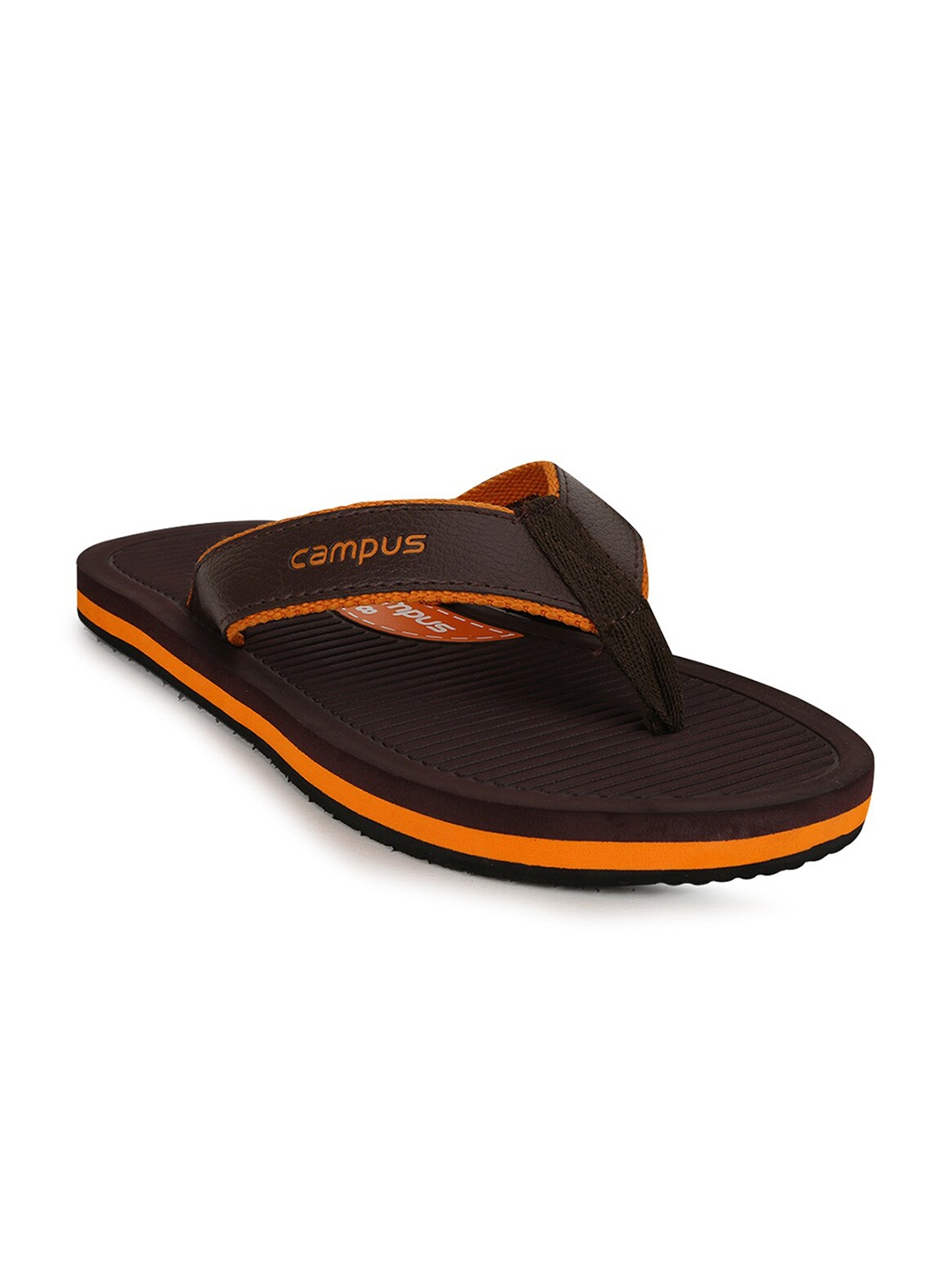 

Campus Men Brown & Orange Thong Flip-Flops