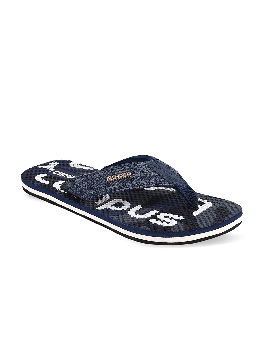 Campus Men Navy Blue & White Thong Flip-Flops