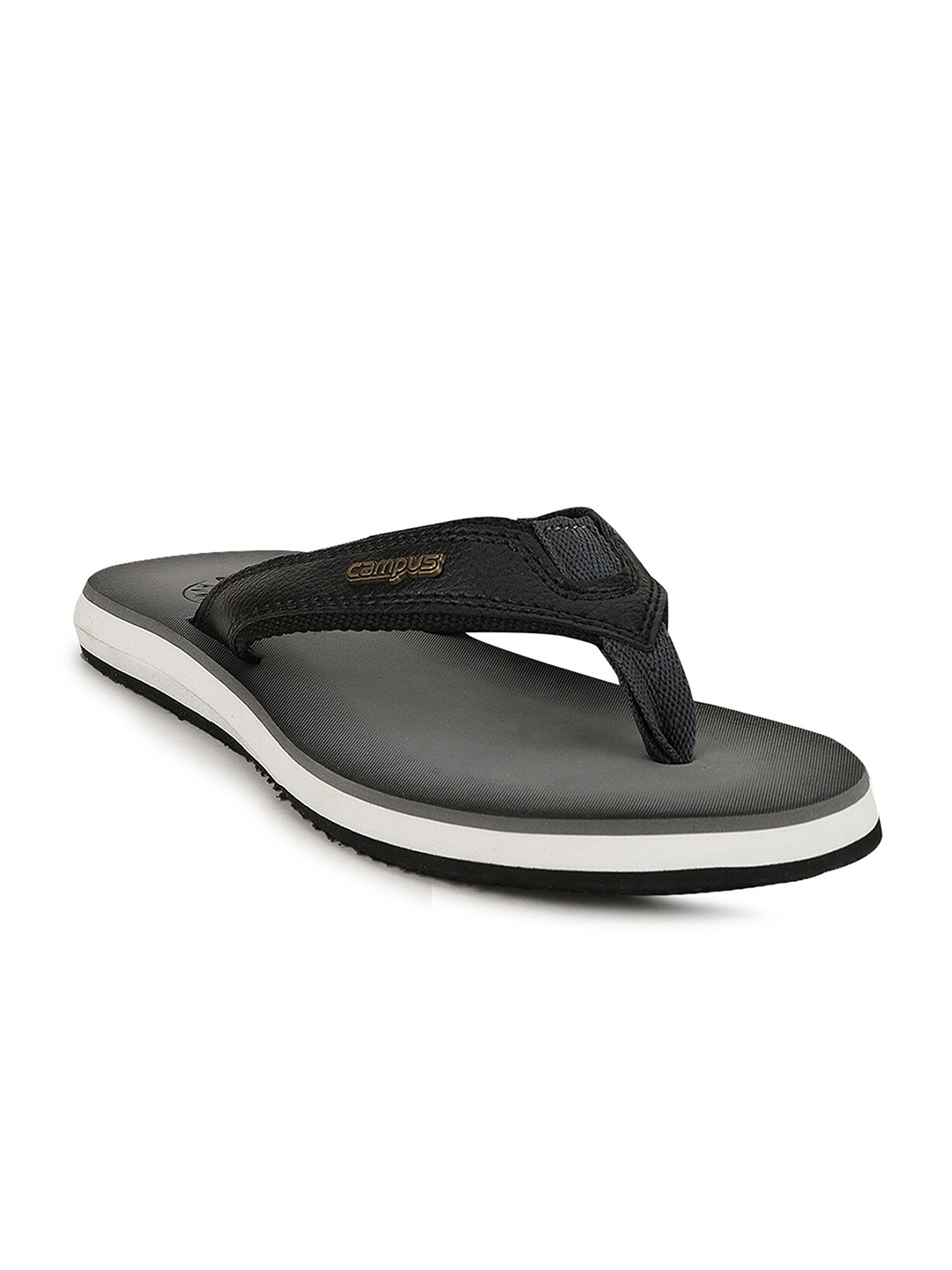 

Campus Men Grey & Black Thong Flip-Flops