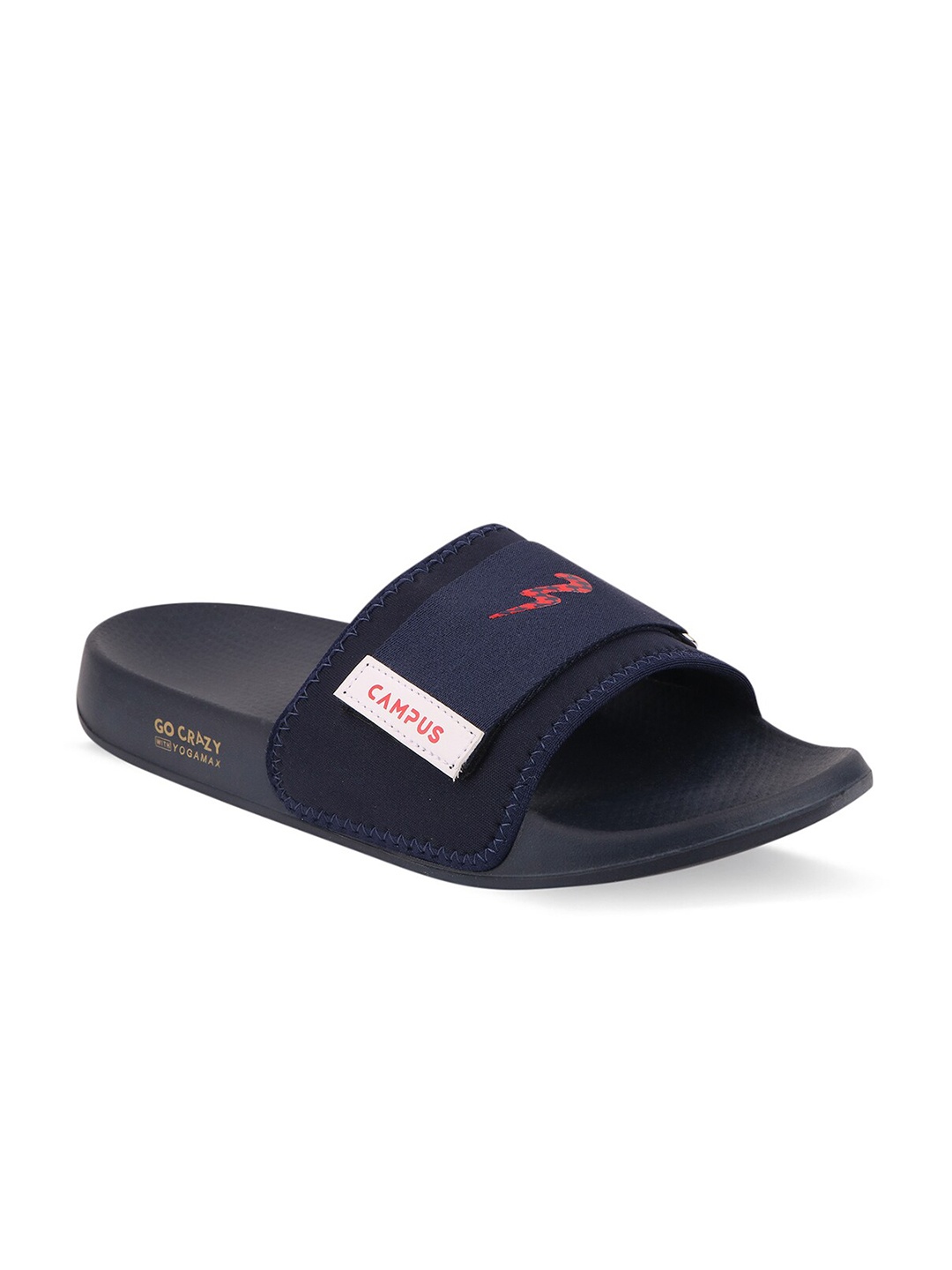 

Campus Men Navy Blue & White Sliders