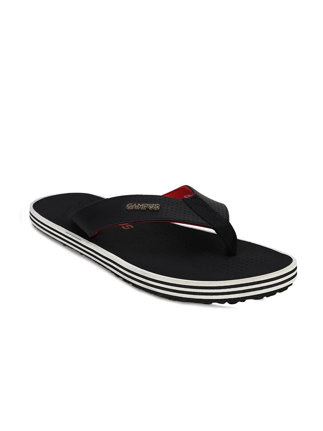

Campus Men Black & White Striped Thong Flip-Flops