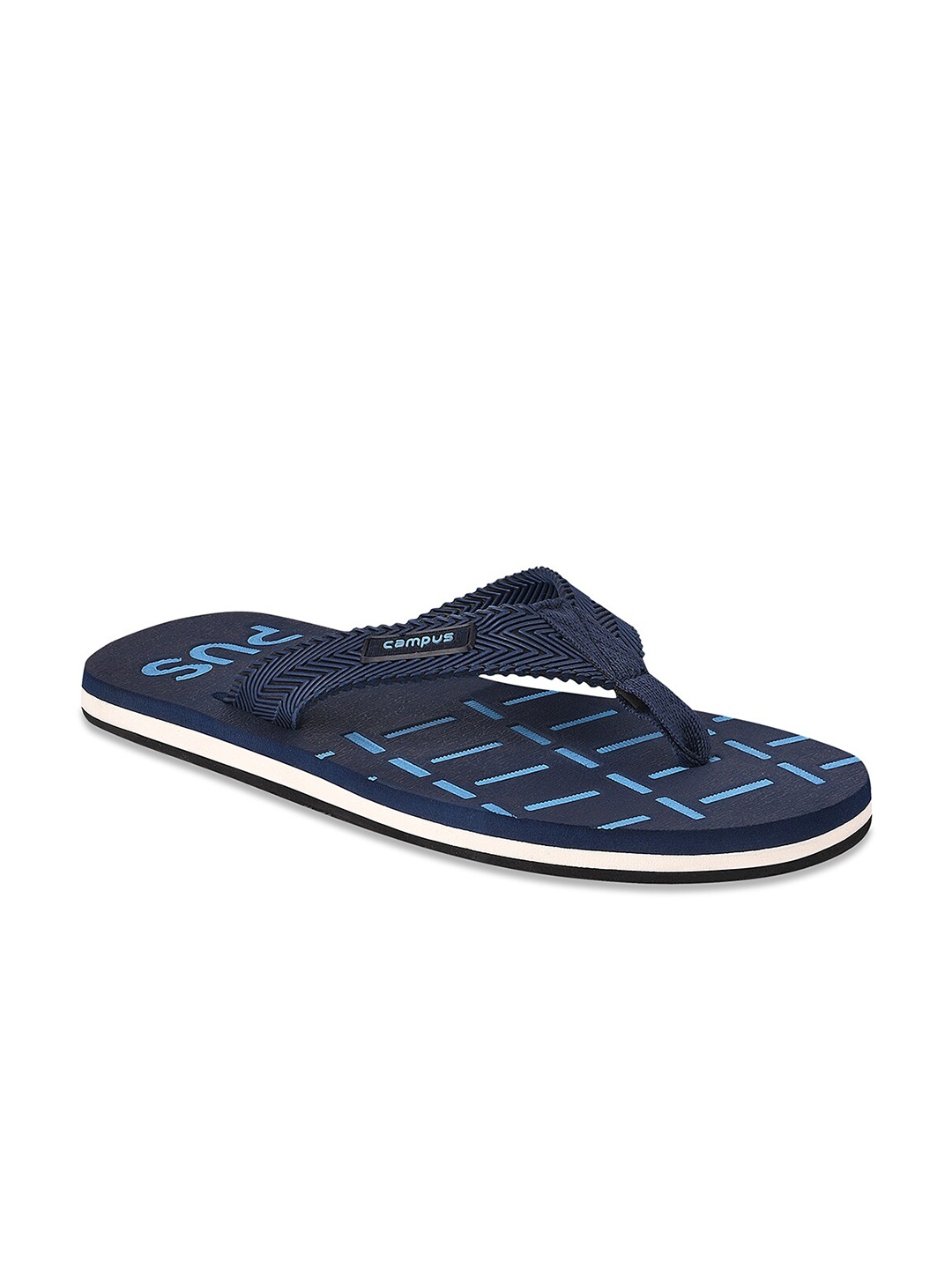 Campus Men Navy Blue & White Thong Flip-Flops