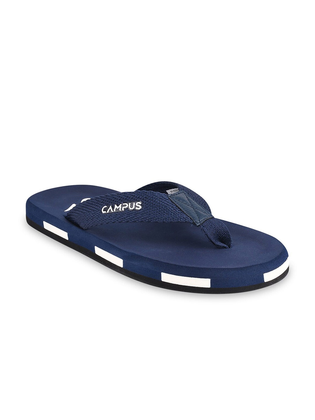 Campus Men Navy Blue & White Thong Flip-Flops